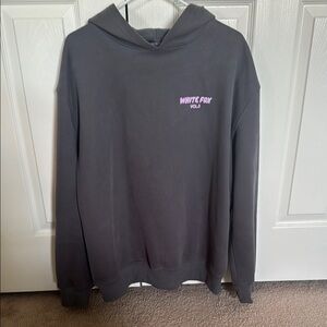 White Fox Boutique Gray Hoodie with Pink Logo